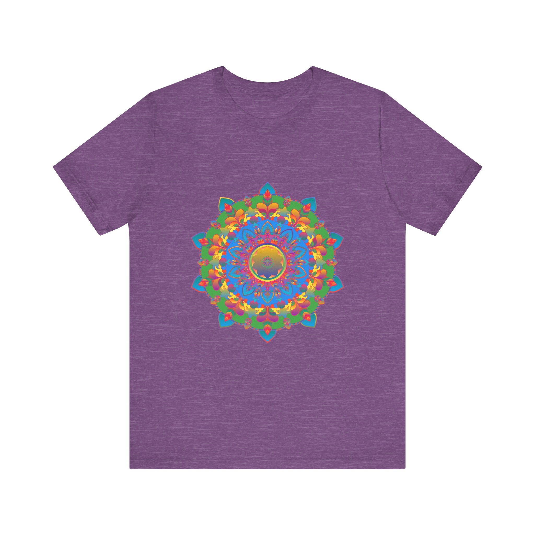 Colorful mandala t-shirt with an intricate and vibrant design, perfect for adding a pop of color to your wardrobe