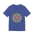 Vibrant and detailed mandala design t-shirt with colorful and intricate patterns
