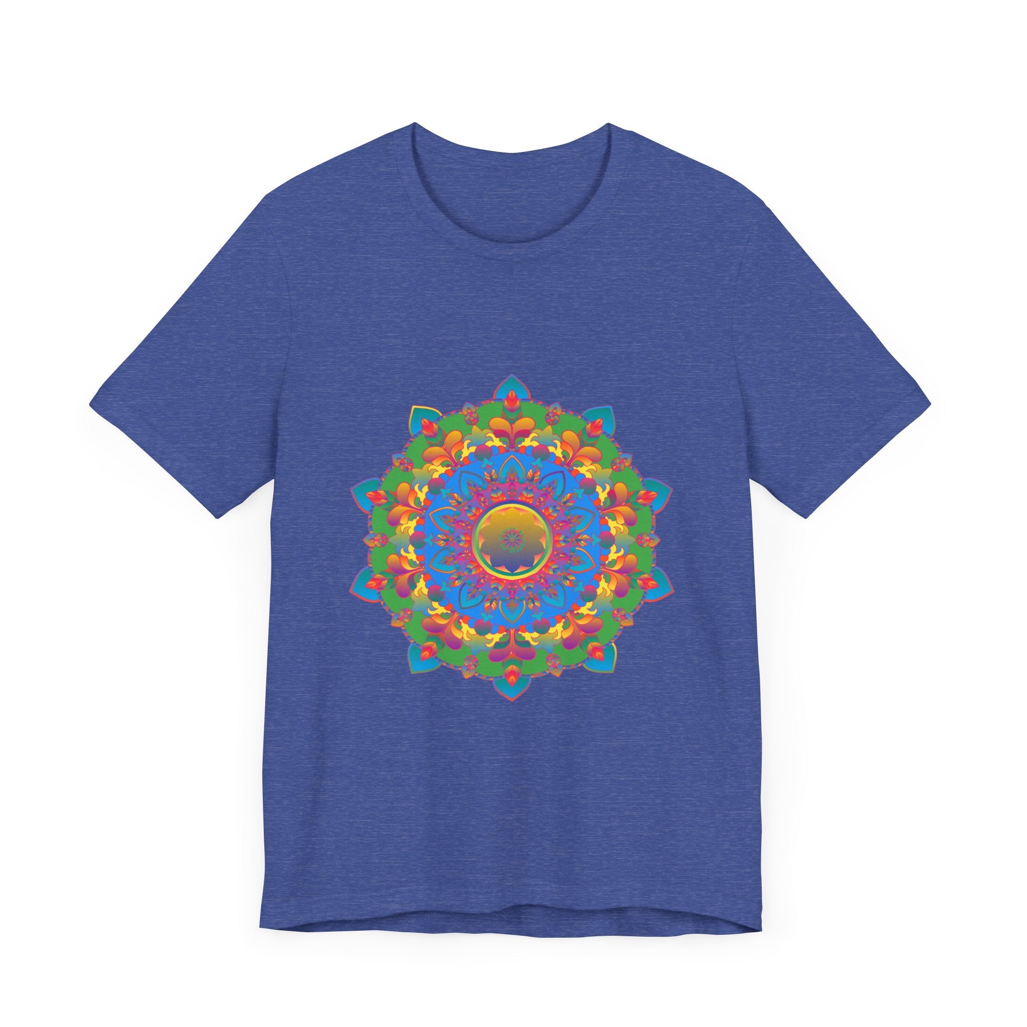 Vibrant and detailed mandala design t-shirt with colorful and intricate patterns