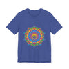 Vibrant and detailed mandala design t-shirt with colorful and intricate patterns