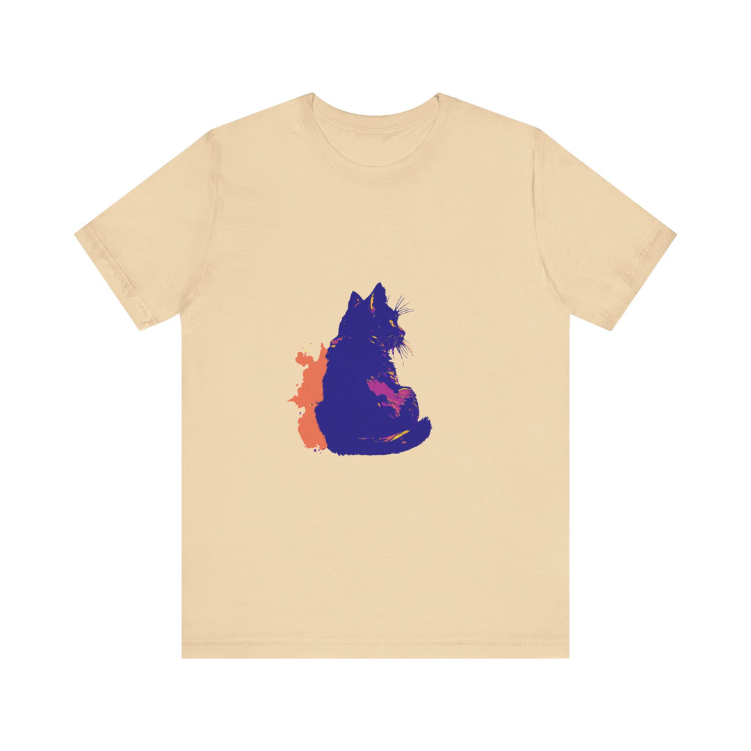 Black Cat Mystery T-Shirt with Vibrant and Unique Colorful Design