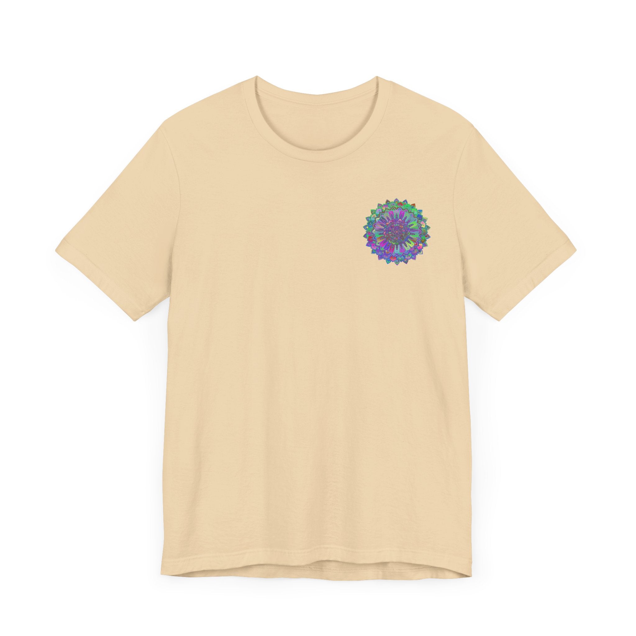 Colorful mandala design tee promoting spiritual peace and harmony for a vibrant and peaceful lifestyle