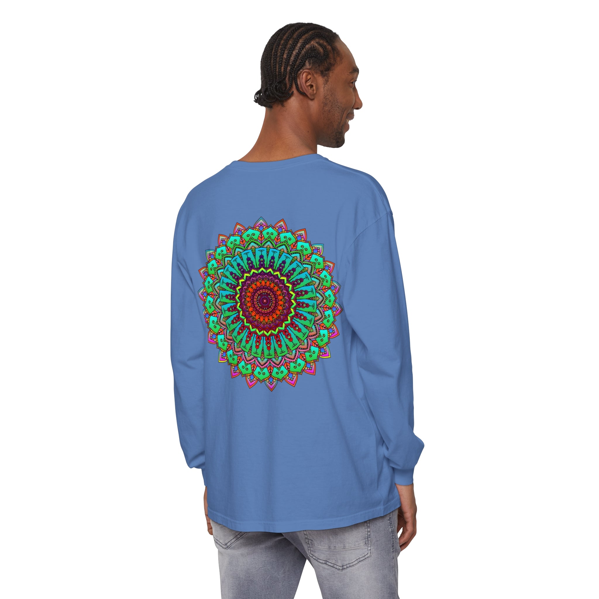 Vibrant Mandala Long Sleeve T-Shirt - Spiritual Art 35