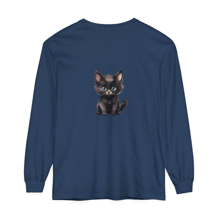 Cute Kitten with Blue Eyes Long Sleeve T-Shirt Alt Text 54