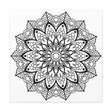 Handmade black and white mandala art on matte canvas, stretched and 125 inches thick