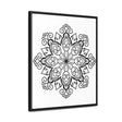 Black and White Mandala Handmade Art on Vertical Frame Gallery Canvas Wrap