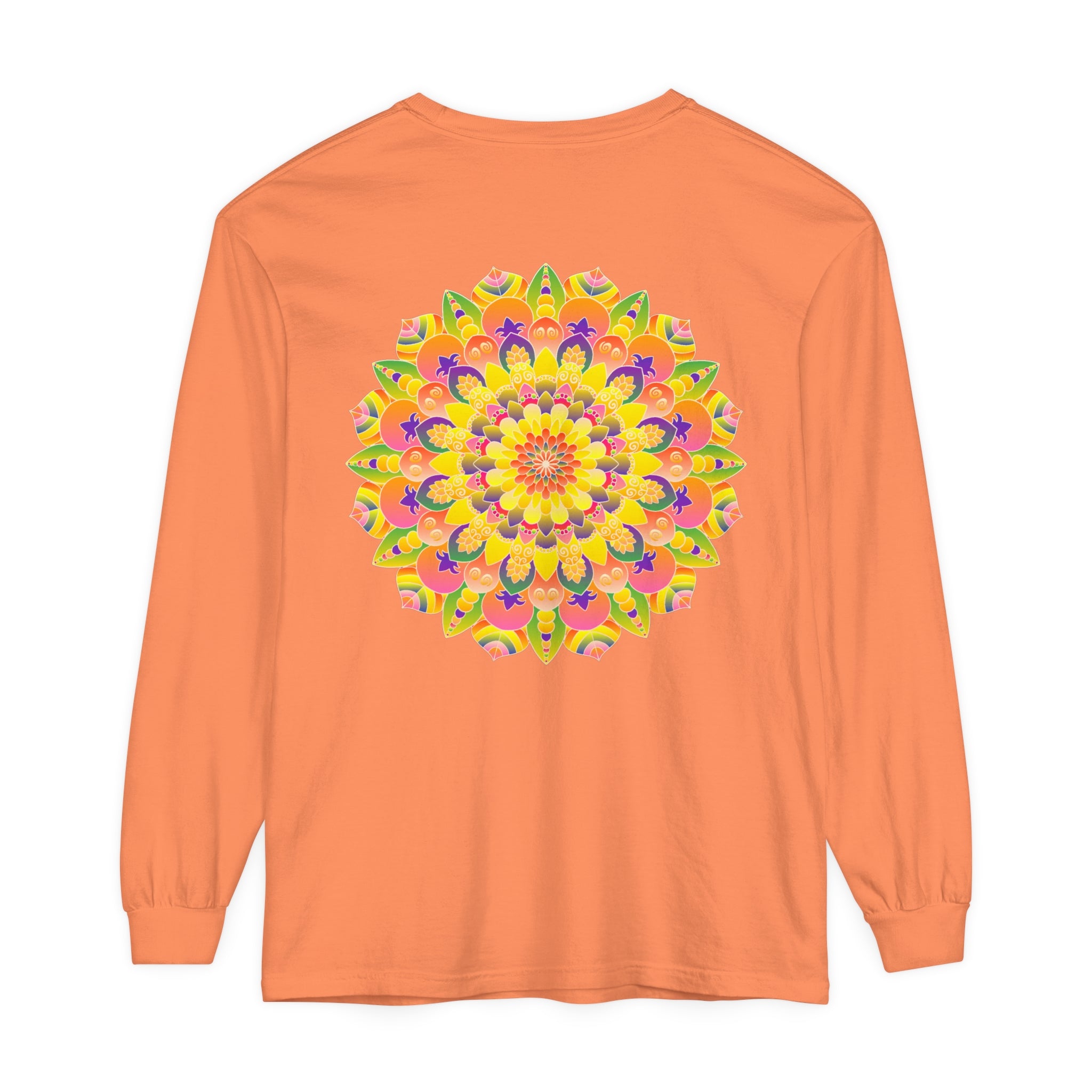 Colorful and intricate mandala design long sleeve t-shirt for all genders