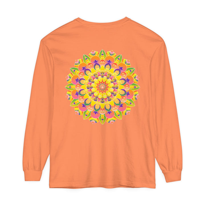 Colorful and intricate mandala design long sleeve t-shirt for all genders