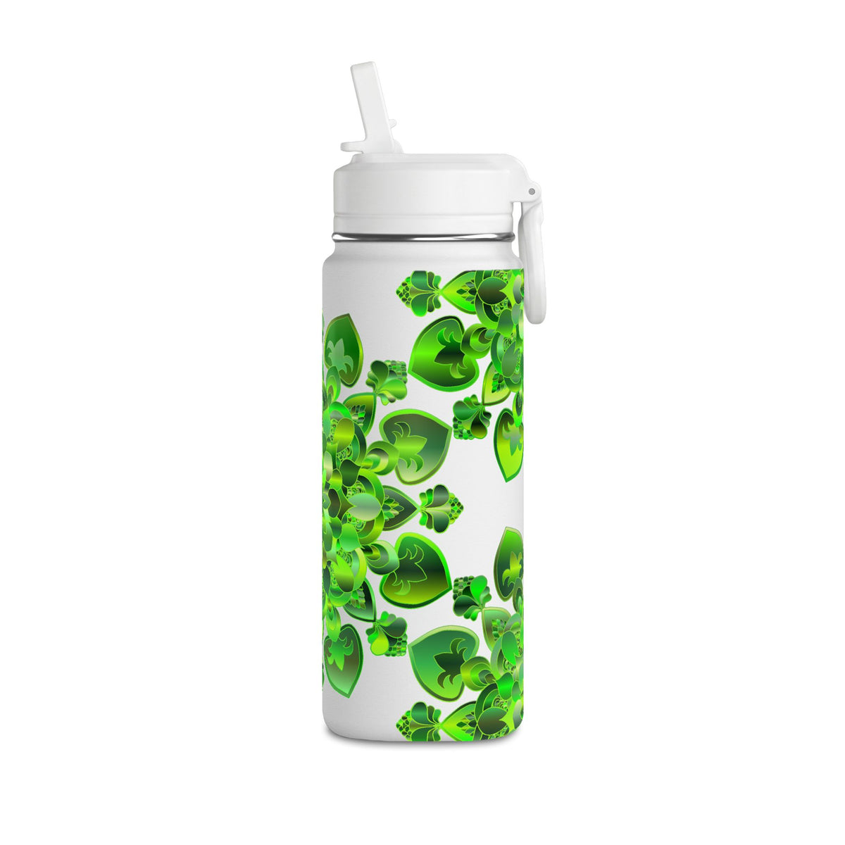 20oz Mini Water Bottle — Green Clover Kaleidoscope St. Patrick’s Day Bottle