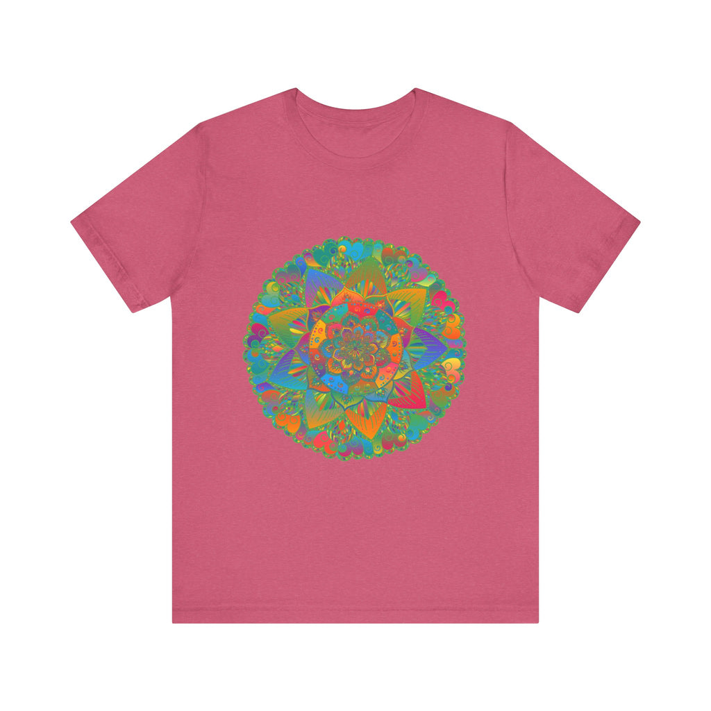 Vibrant Mandala Tee featuring intricate patterns in calming colors, evoking a sense of peace and tranquility for a serene and stylish look