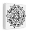 Handmade Black and White Mandala Art on Matte Canvas, Stretched, 125 Frame