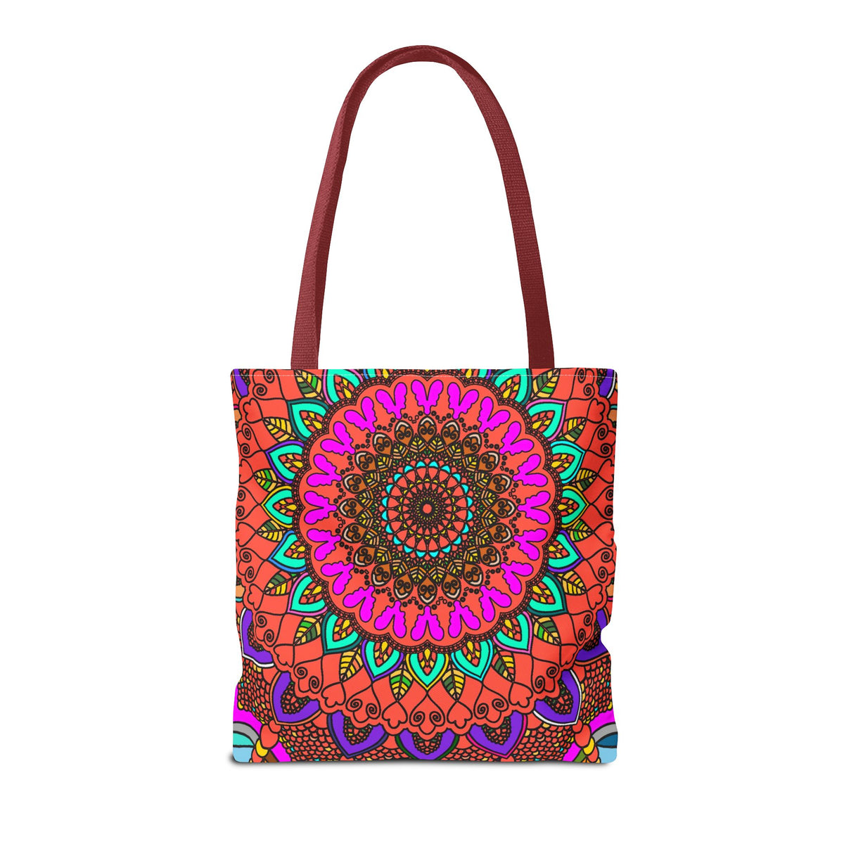 Colorful Mandala Tote Bag – Boho Psychedelic All-Over Print