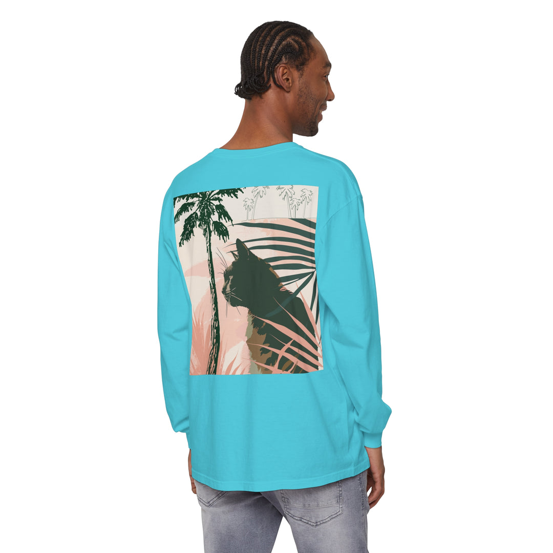 Black Cat Jungle Long Sleeve T-Shirt for nature-themed gatherings alt text 38