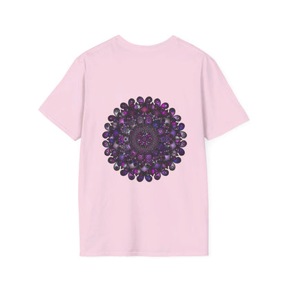 Colorful handmade mandala art softstyle t-shirt with intricate design and unique patterns