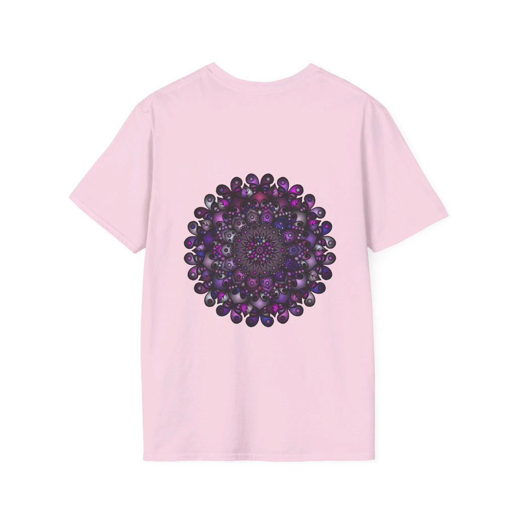 Colorful handmade mandala art softstyle t-shirt with intricate design and unique patterns