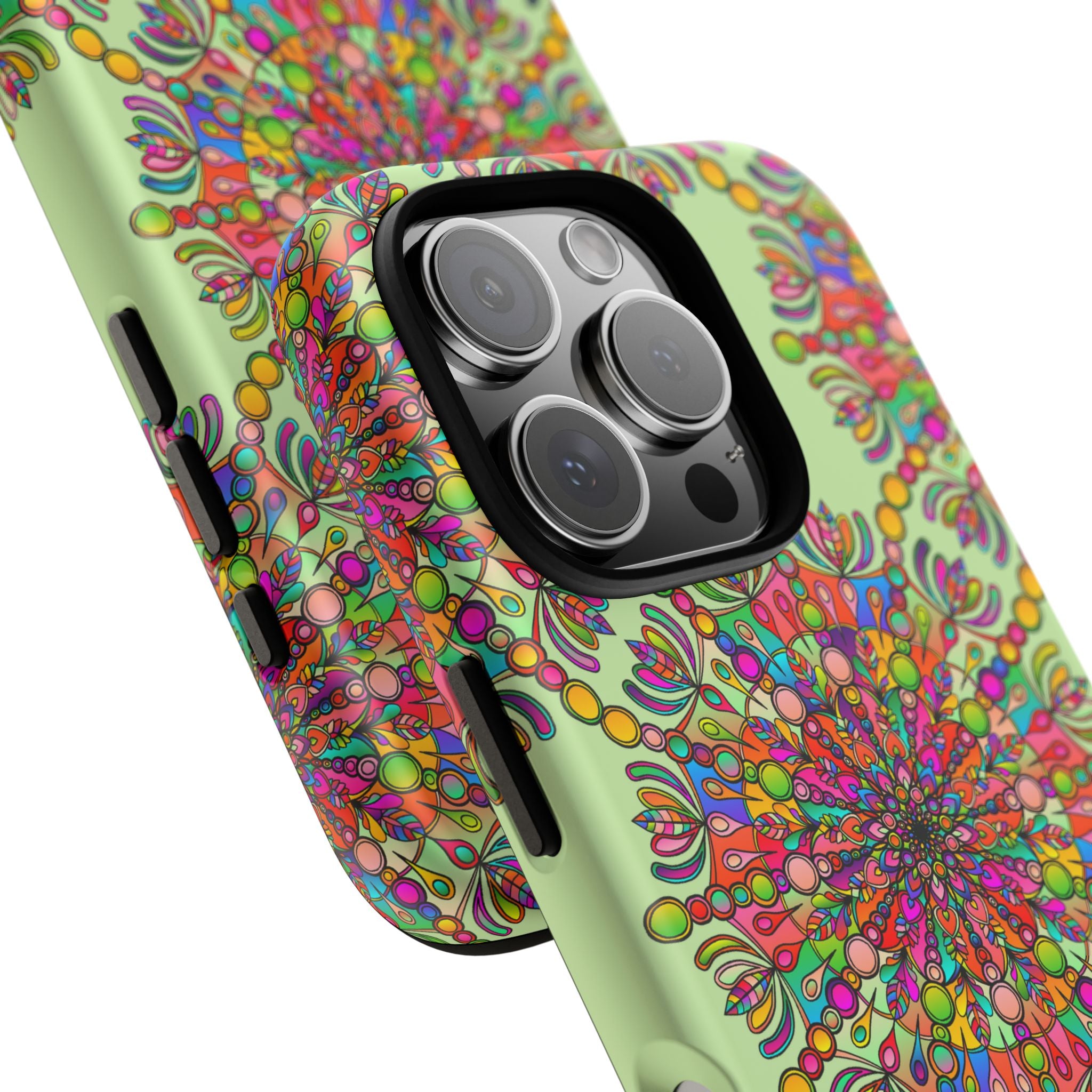 Custodia Vibrant Mandala per iPhone e Google Pixel | Custodie resistenti