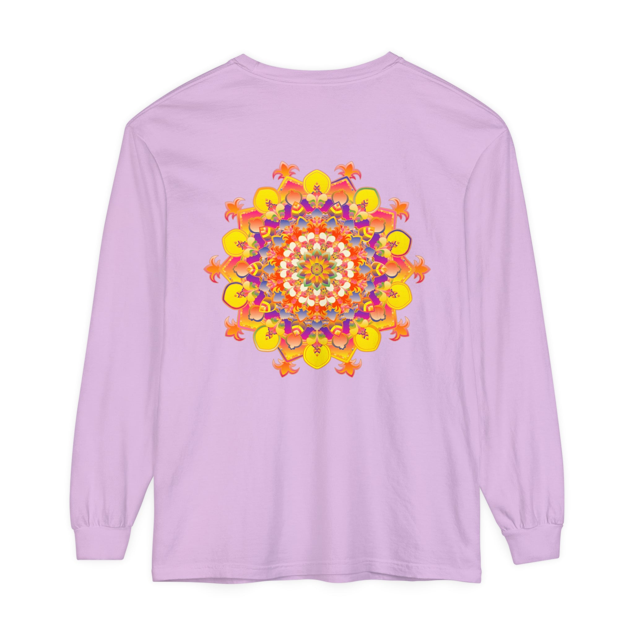 Colorful and intricate mandala design long sleeve t-shirt for all genders