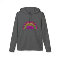  Close-up of the intricate mandala design on the Blululi Adidas Mandala Fleece Hoodie