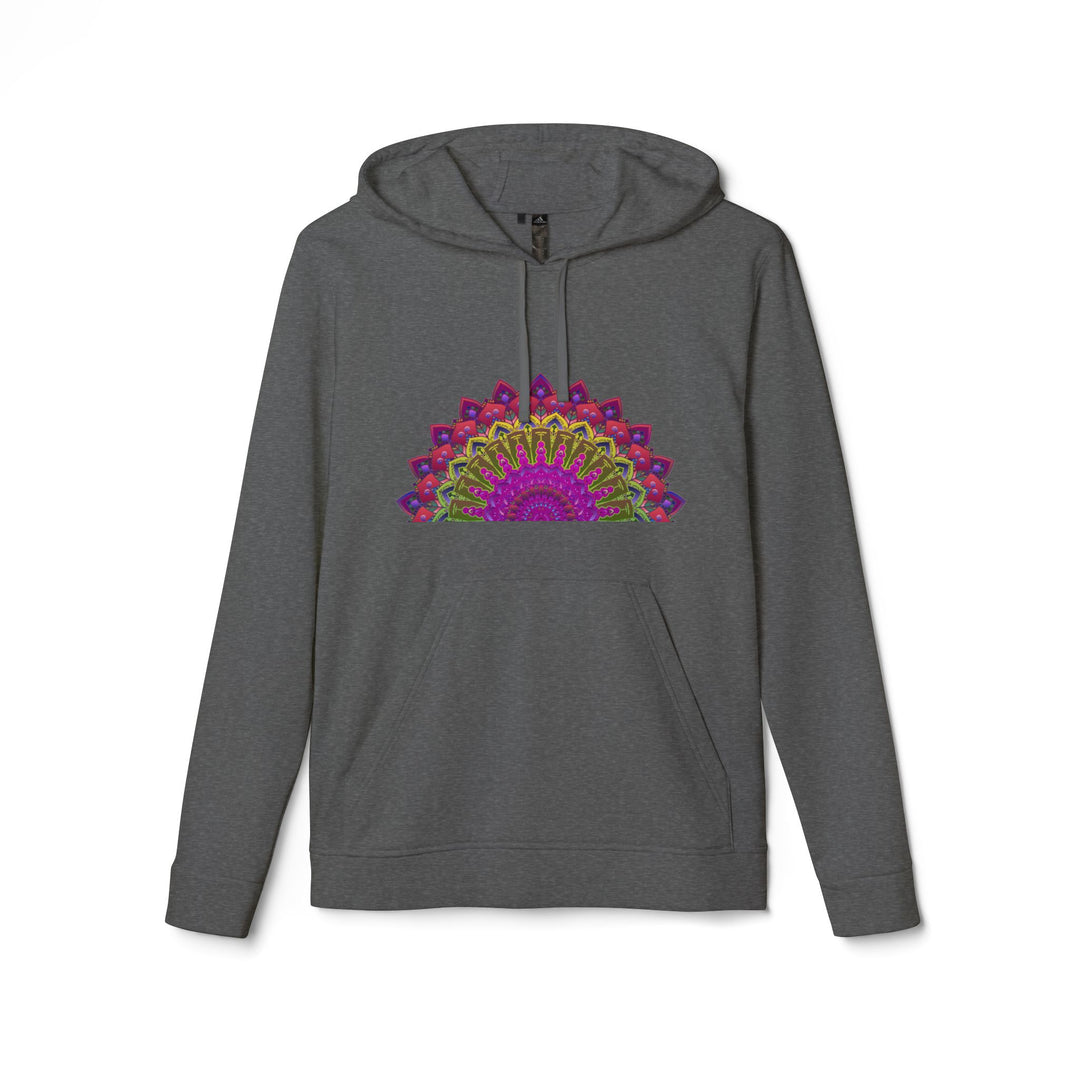  Close-up of the intricate mandala design on the Blululi Adidas Mandala Fleece Hoodie