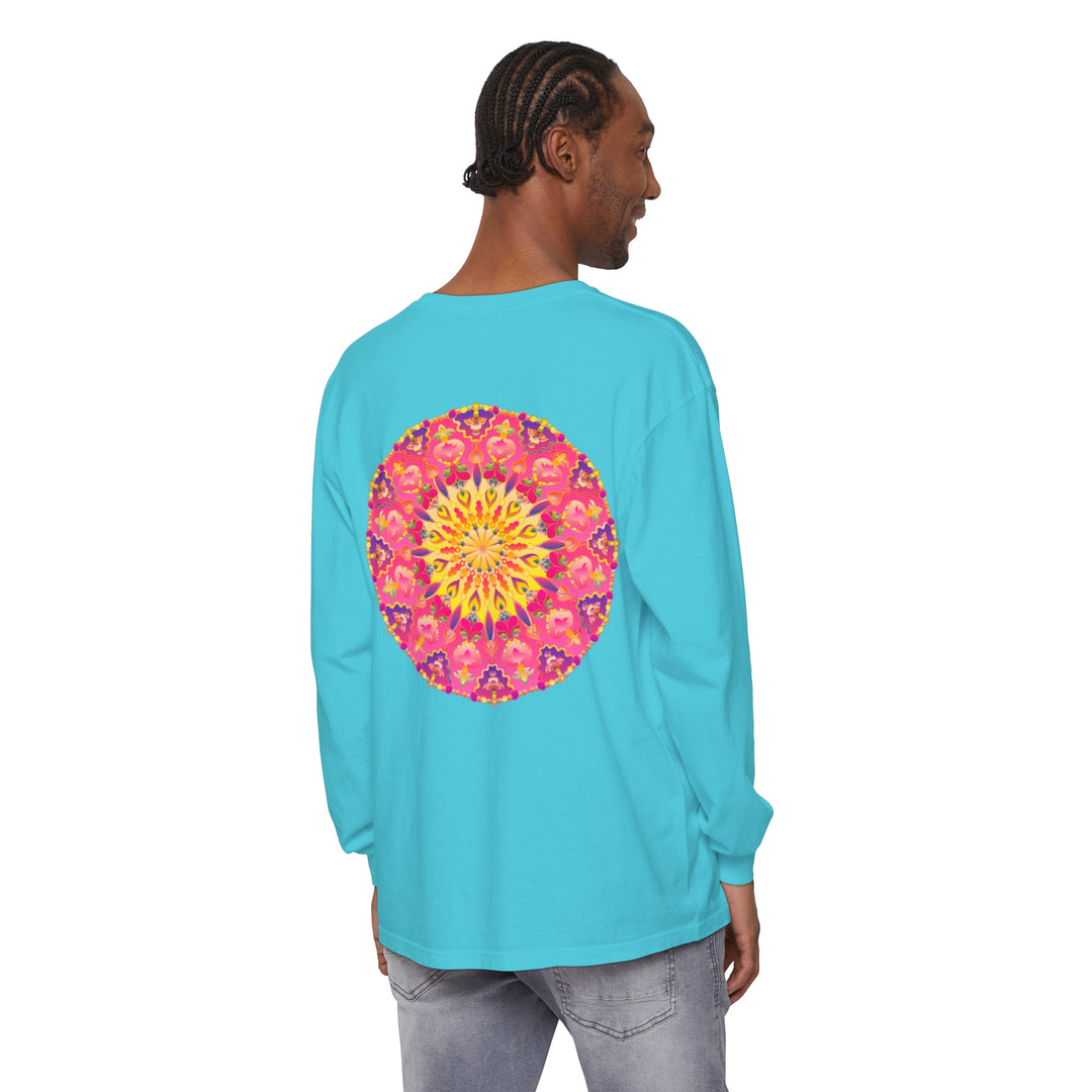 Colorful mandala design long sleeve t-shirt for men and women