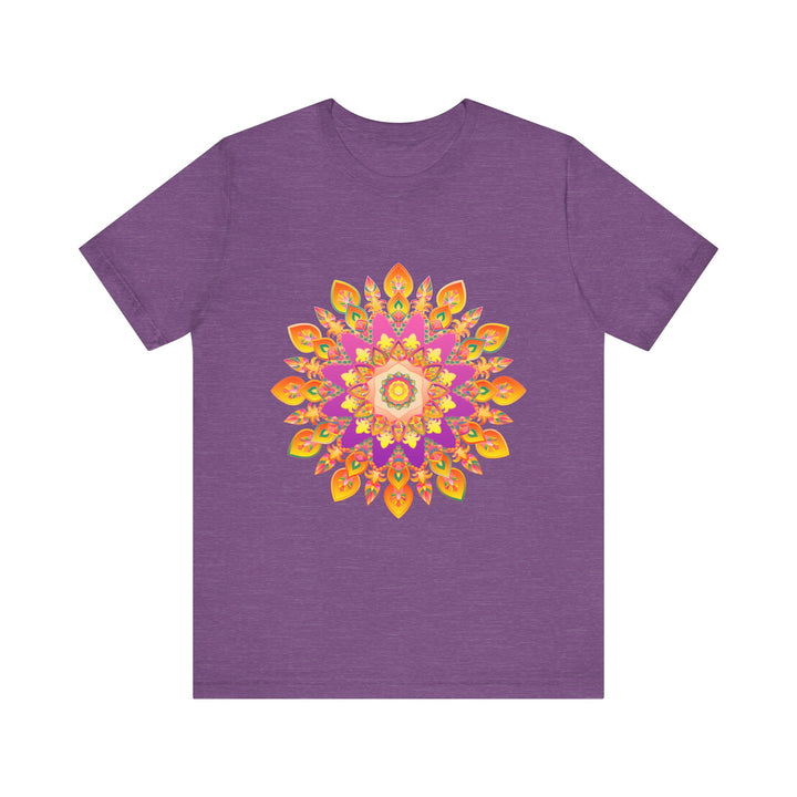 Vibrant mandala t-shirt featuring a colorful and detailed design that pops with intricate patterns and bright hues, perfect for adding an eye-catching touch to your wardrobe