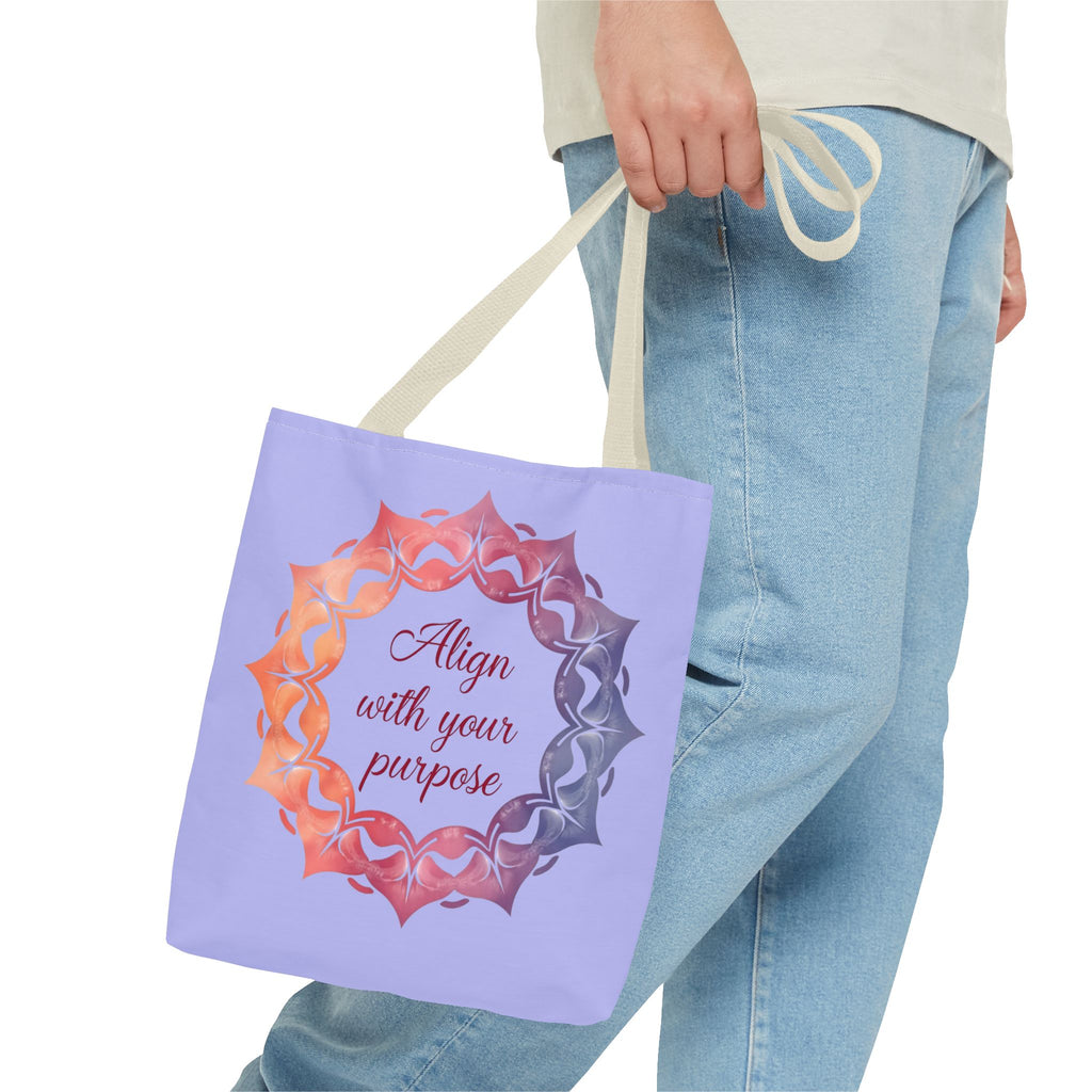 Vibrant orange and purple Mandala Tote Bag, a stylish and purposeful everyday accessory for all occasions