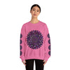 Unisex Heavy Blend™ Crewneck Sweatshirt with Purple Mandala Design, cozy and stylish