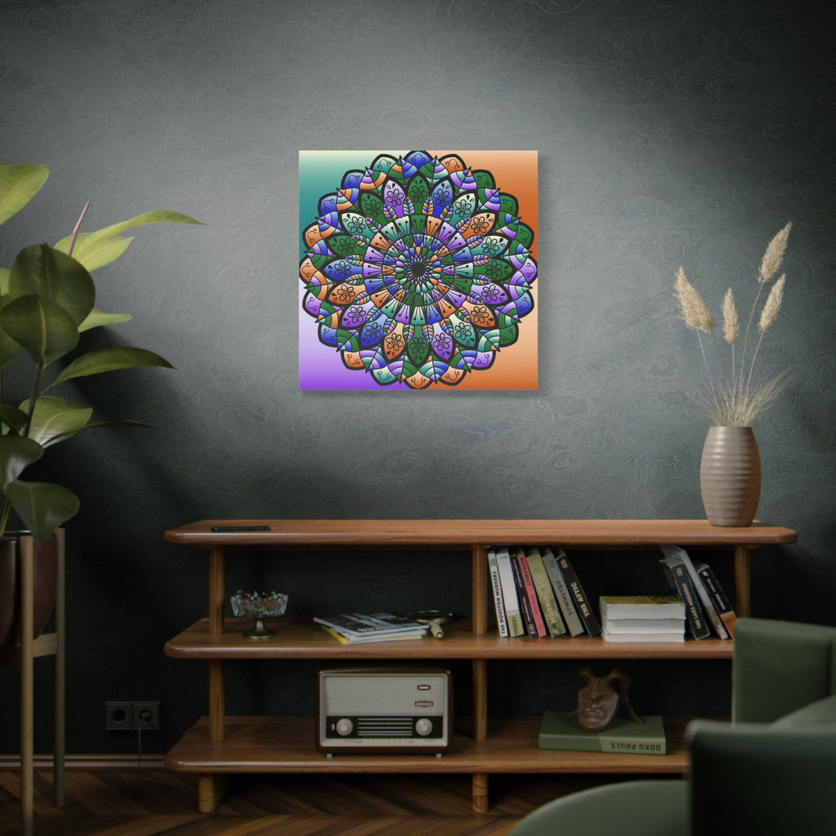 Colorful Mandala Wall Canvas — Stretched Matte Art