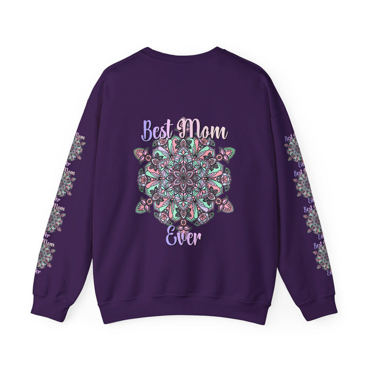 Cozy and stylish Best Mom Ever Unisex Heavy Blend™ Crewneck Sweatshirt, perfect birthday gift for mom