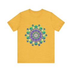 Colorful Mandala Meditation Tee featuring vibrant, intricate design for peace and tranquility during meditation and relaxation