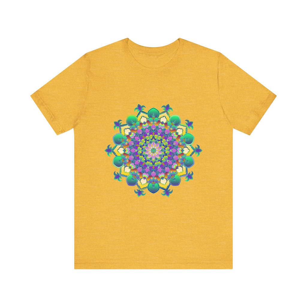 Colorful Mandala Meditation Tee featuring vibrant, intricate design for peace and tranquility during meditation and relaxation