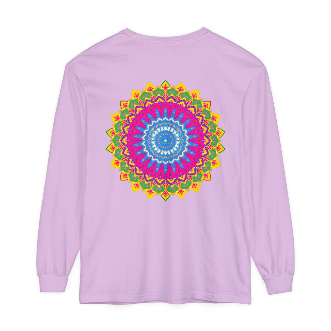 Colorful and intricate mandala design long sleeve t-shirt for men and women