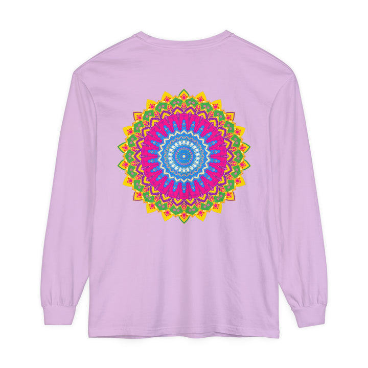 Colorful and intricate mandala design long sleeve t-shirt for men and women