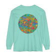 Colorful and intricate mandala design on a unisex long sleeve t-shirt