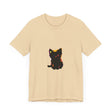 Black Cat Mystery - One Blue Eye T-Shirt with a striking black cat design