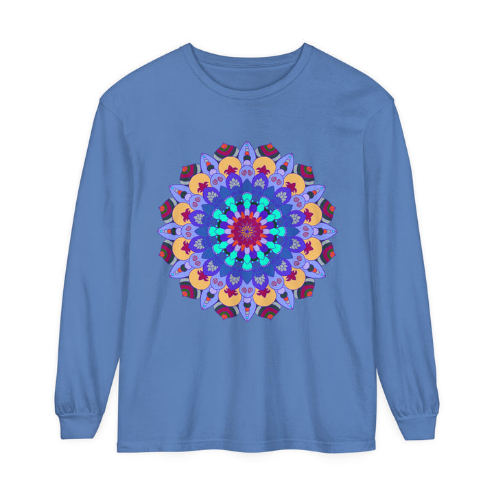 Colorful and intricate mandala design long sleeve t-shirt for a vibrant look