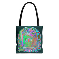 Colorful and intricate Mandala Tote Bag featuring mystical nature design