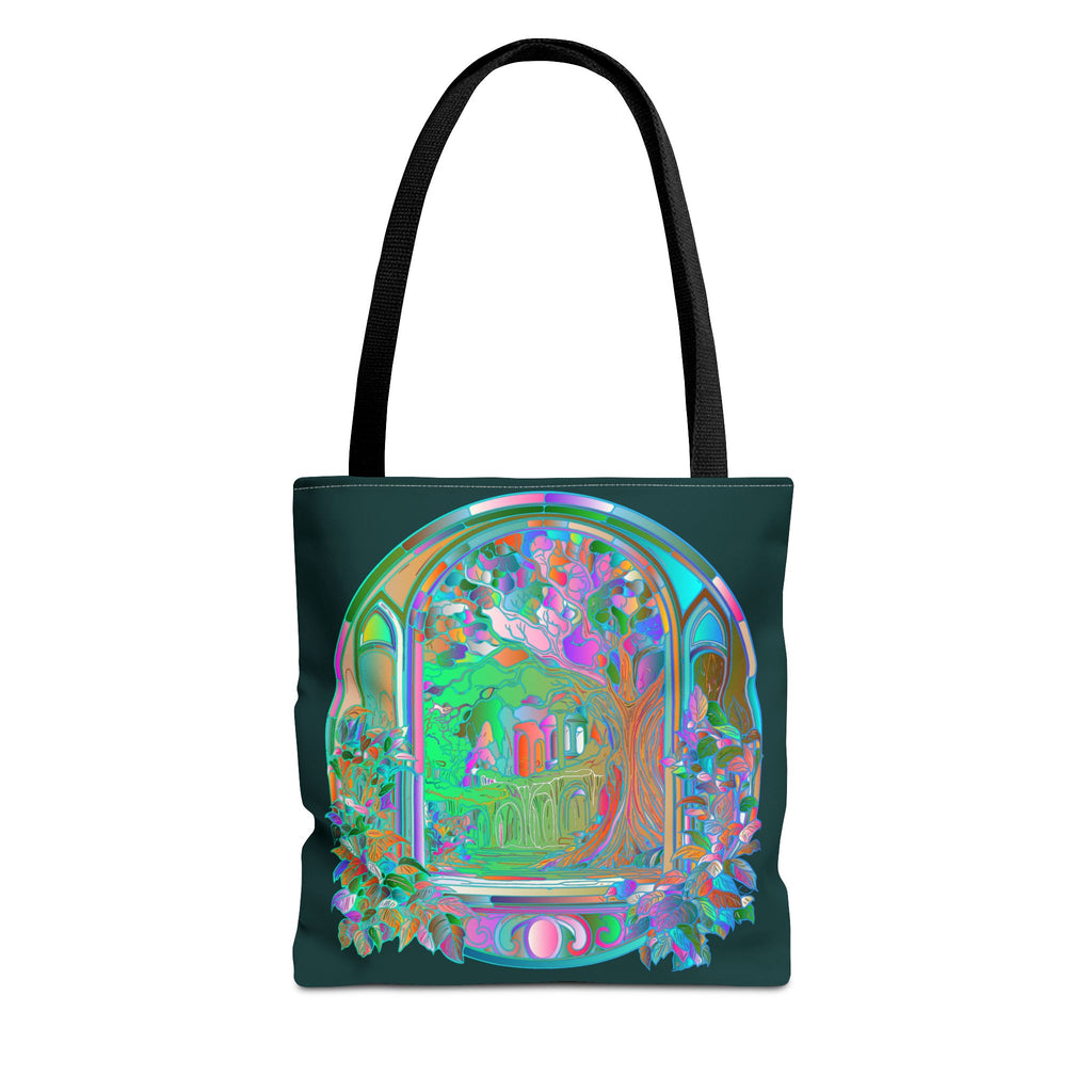 Colorful and intricate Mandala Tote Bag featuring mystical nature design