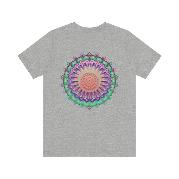 Colorful Mandala Tee representing spiritual peace and harmony, promoting positivity and balance in life