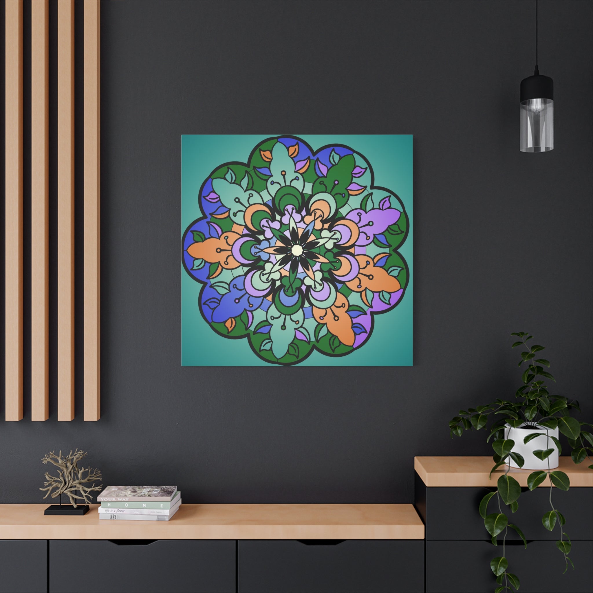Floral Mandala Matte Canvas Wall Art