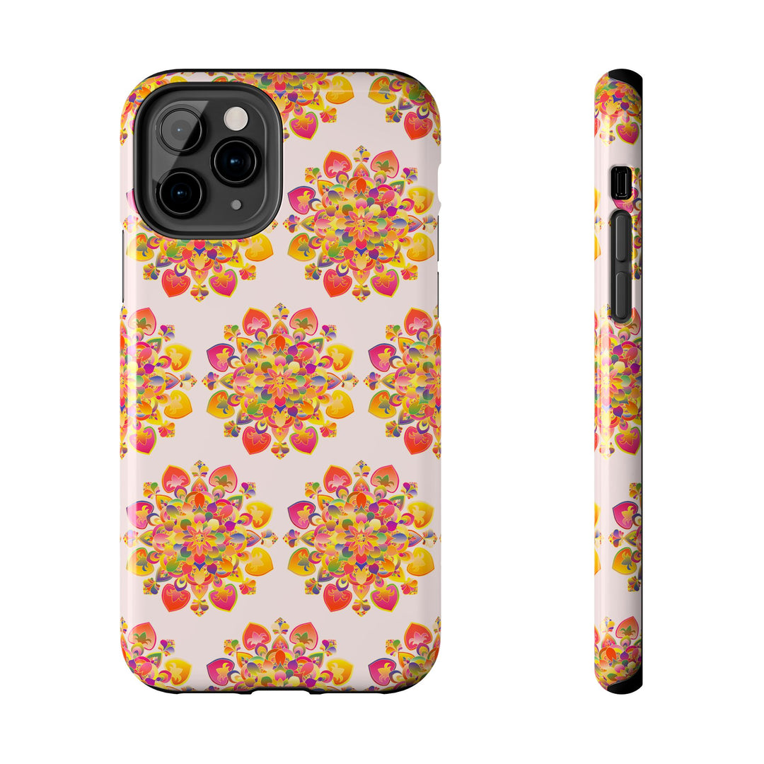 Phone Case - Hand-Drawn Mandala Art - Light Pink Long Description 8