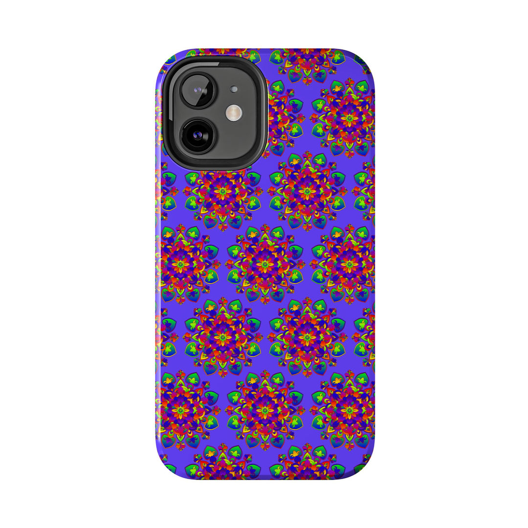 Tiled Hand Drawn Mandala Rainbow Phone Case - Standard alt text 52