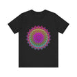Vibrant Mandala Tee featuring colorful, intricate spiritual art design
