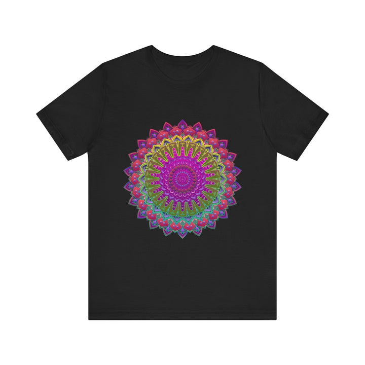 Vibrant Mandala Tee featuring colorful, intricate spiritual art design