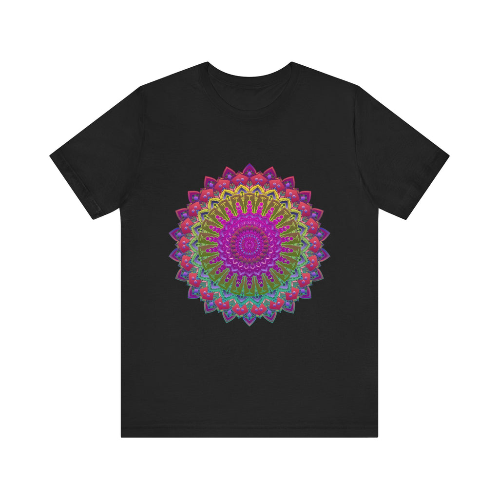 Vibrant Mandala Tee featuring colorful, intricate spiritual art design