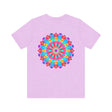 Beautiful, colorful mandala design tee promoting spiritual peace and harmony