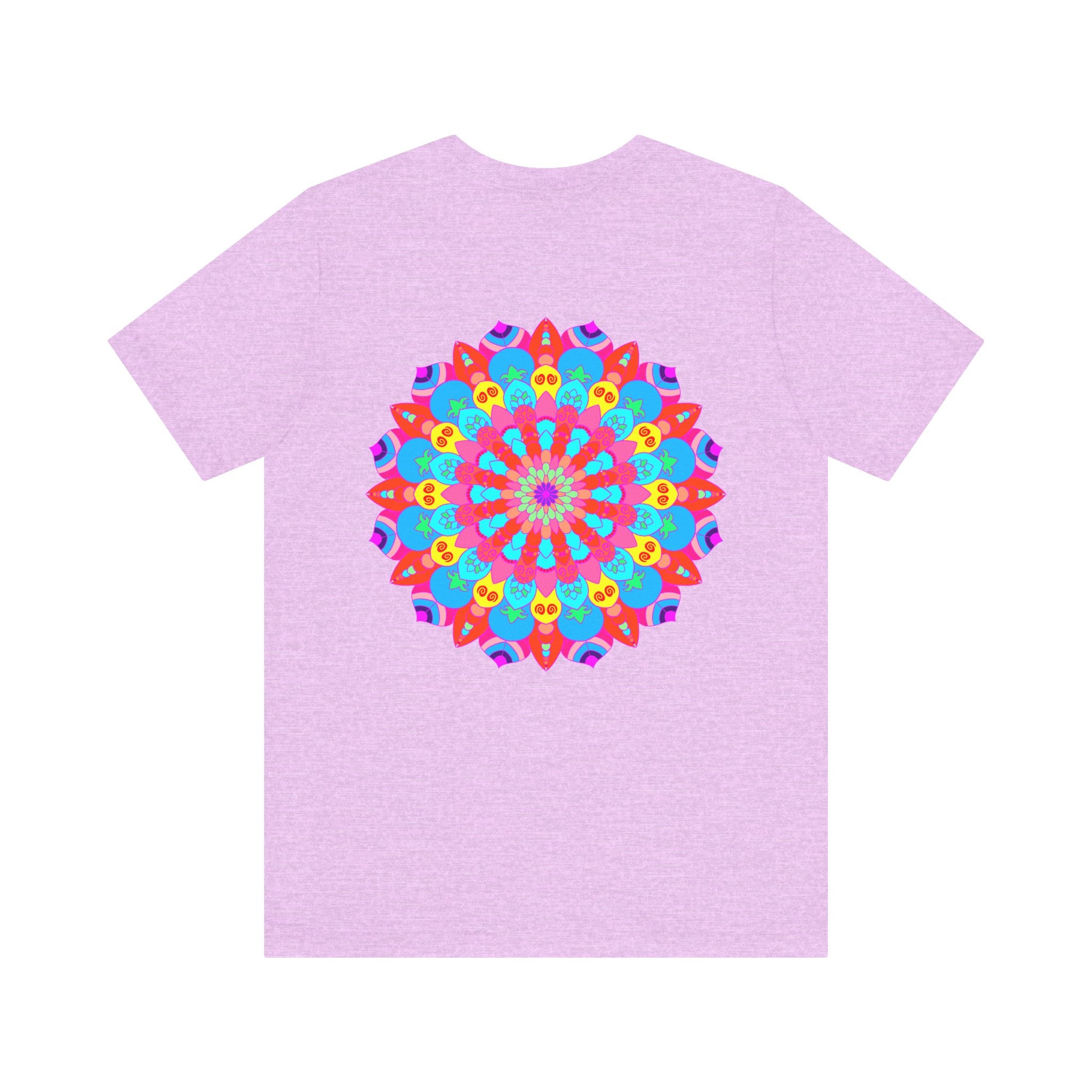 Beautiful, colorful mandala design tee promoting spiritual peace and harmony