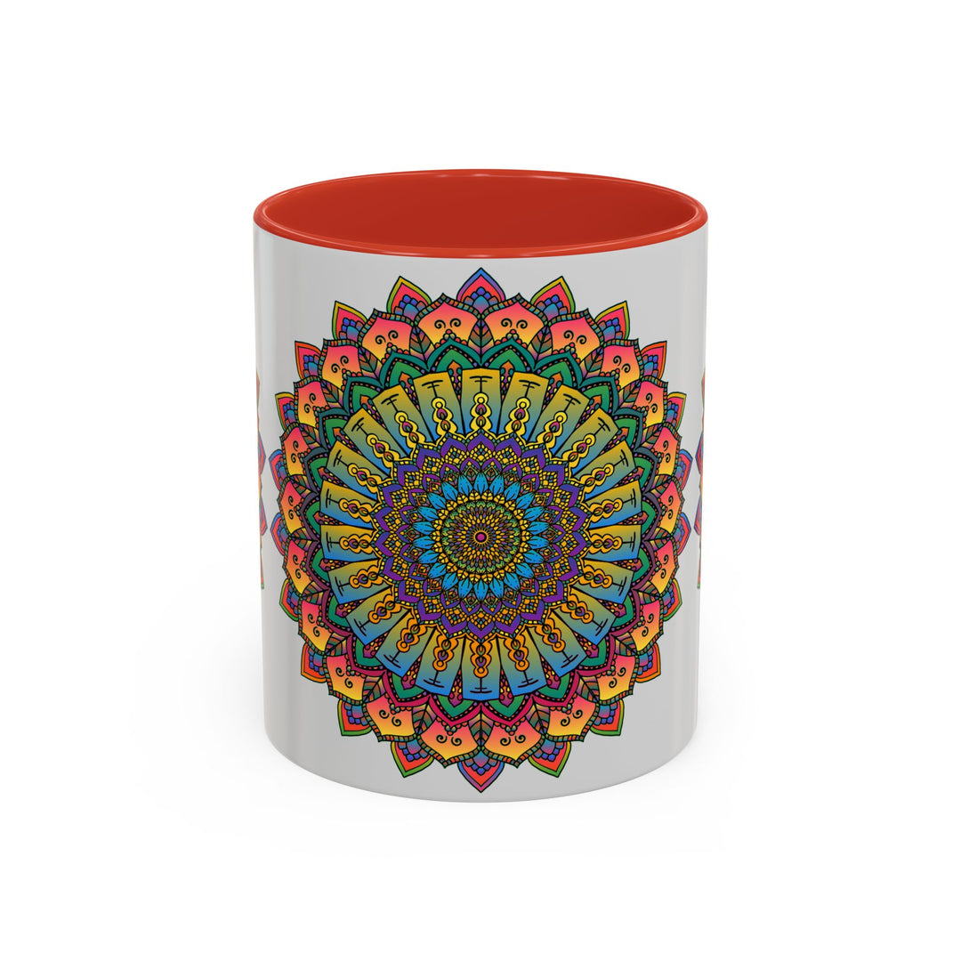 Colorful and vibrant Mandala Art Mug with spiritual design and intricate patterns