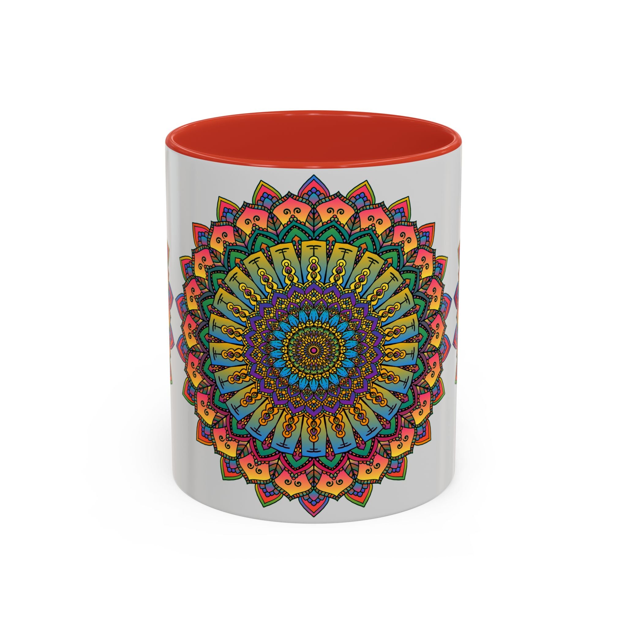 Colorful and vibrant Mandala Art Mug with spiritual design and intricate patterns