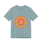 Vibrant and detailed mandala tee with intricate and colorful pattern design